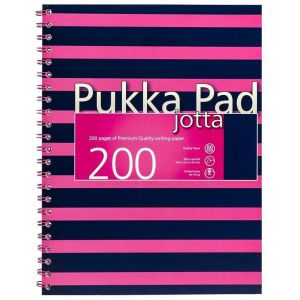Kołozeszyt Pukka Pad Project Book Jotta Navy A4/100/80g kratka, różowy